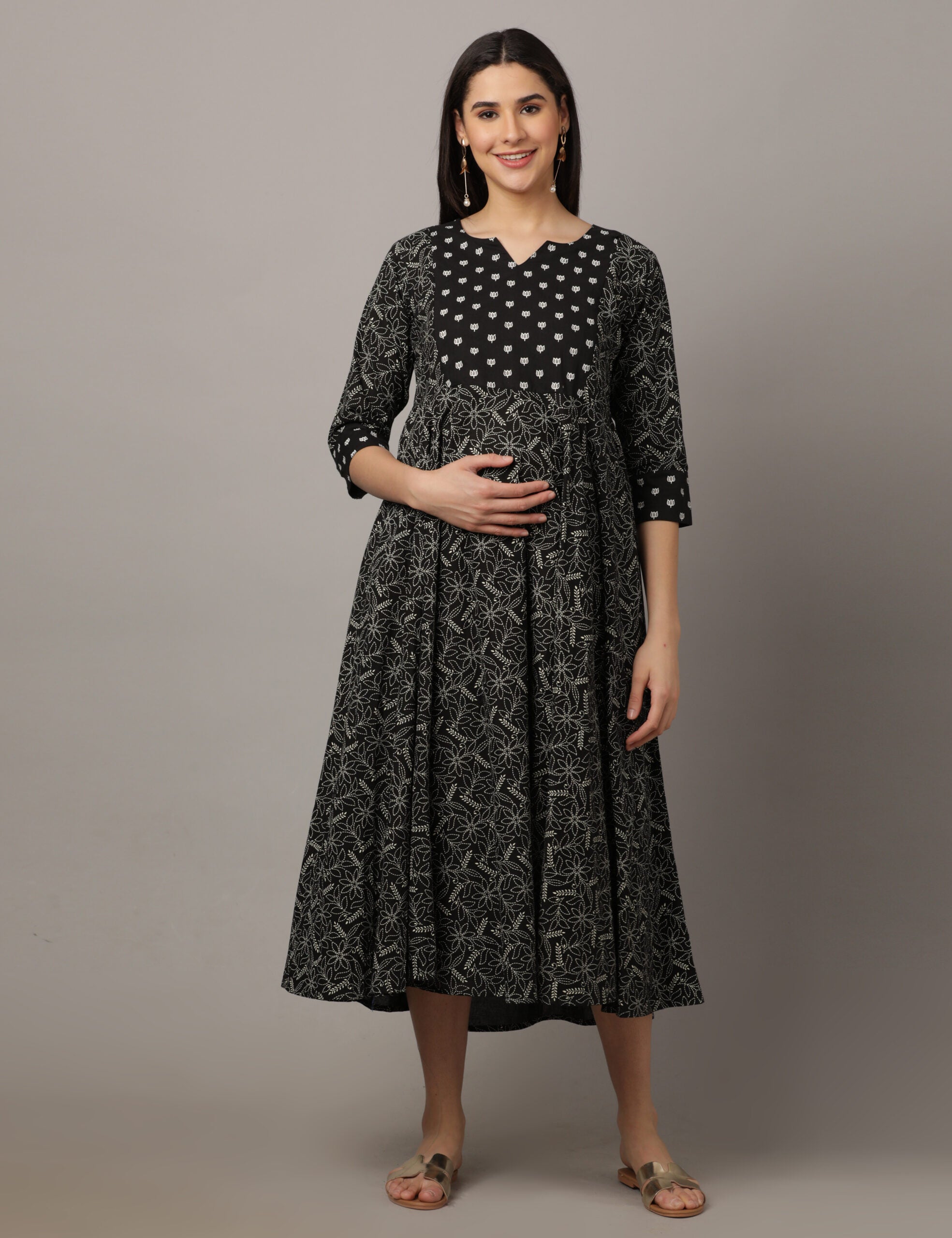 KEYBANG Maternity Dress Women Sleeveless Shoulder Clasp Butterfly Print  Cotton And Linen Dress Purple - Walmart.com