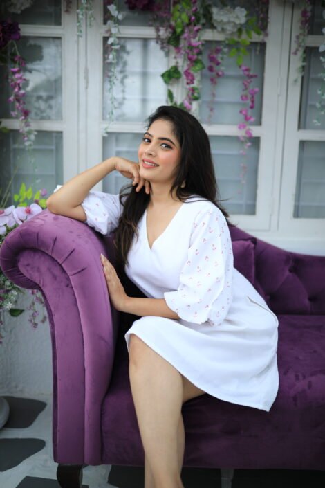 Cloud White A-Line Dress